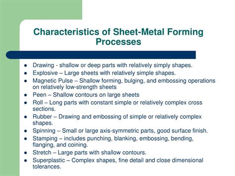 characteristics of sheet metal forming processes|sheet metal processes pdf.